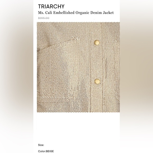 TRIARCHY Ms. Cali Crystal Embellished Denim Jacket - Picture 3 of 9